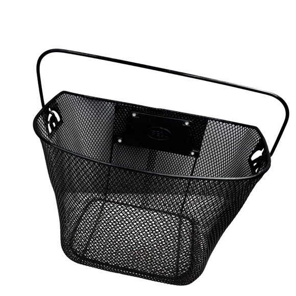 Bell Handlebar Bike Basket with Handle Black Metal Quick Release Removable - Picture 1 of 6